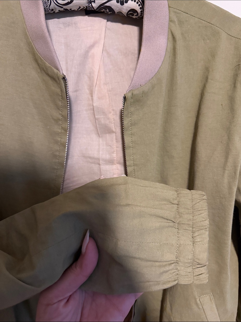NEW THEORY LINEN BOMBER JACKET - Picture 4 of 5